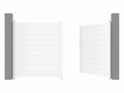 Outlet Portón eléctrico batiente de aluminio Ancho 305 x Alt. 181 cm NAZARIO Portón