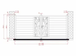 Online EXPERTLAND Portón eléctrico batiente de aluminio Ancho 350 x Alt. 164 cm antracita LABRIT II Gris antracita