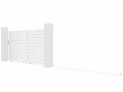 EXPERTLAND Portón eléctrico corredero de aluminio Ancho 374 x Alt. 180 cm NAZARIO Blanco