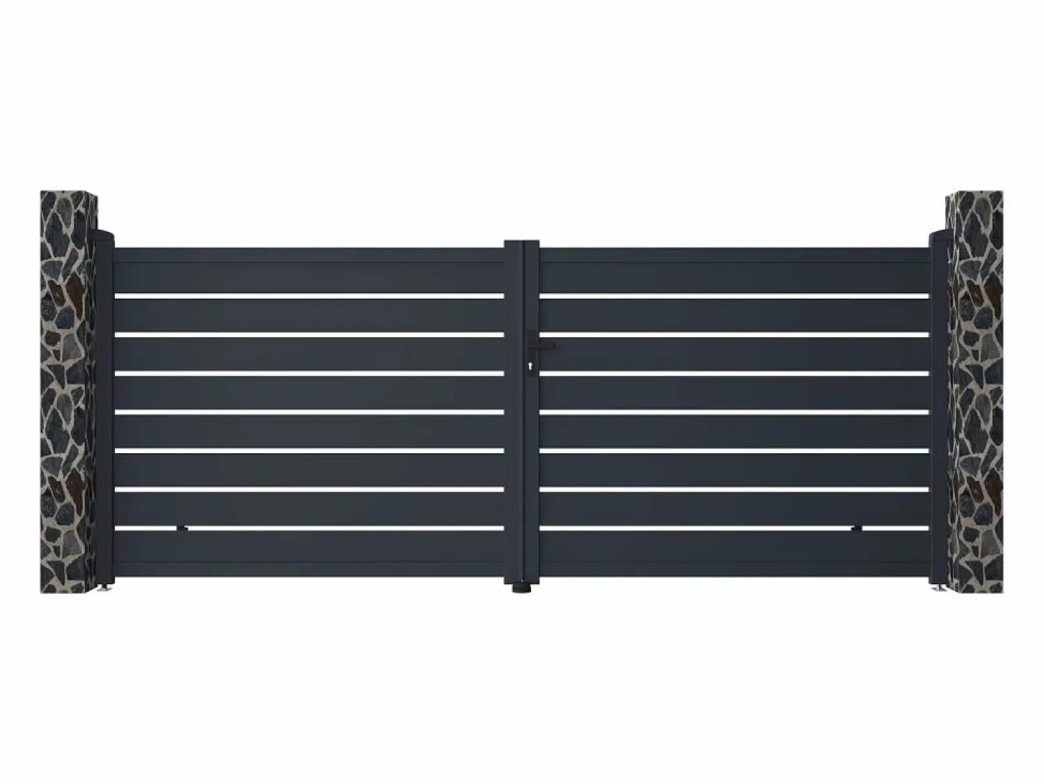 Discount Portón motorizado de aluminio color antracita PRIMO - Ancho 392 x Alt. 158 cm Portón