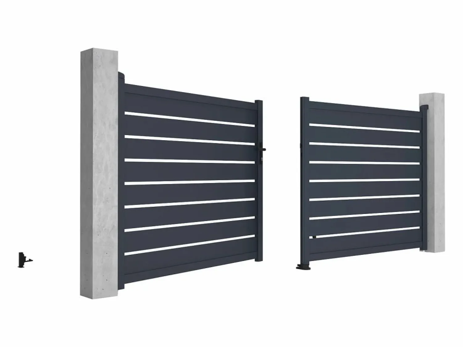 Discount Portón motorizado de aluminio color antracita PRIMO - Ancho 392 x Alt. 158 cm Portón