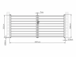 Discount Portón motorizado de aluminio color antracita PRIMO - Ancho 392 x Alt. 158 cm Portón