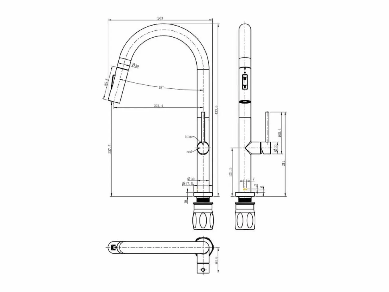 Discount Essebagno Portofino Mezclador de lavabo con teleducha extraíble en cobre cepillado Cobrizo