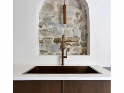 Discount Essebagno Portofino Mezclador de lavabo con teleducha extraíble en cobre cepillado Cobrizo