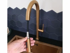 Discount Essebagno Portofino Mezclador de lavabo con teleducha extraíble en cobre cepillado Cobrizo