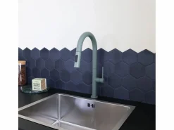 Essebagno Portofino Mezclador de lavabo con teleducha extraíble gris verdoso
