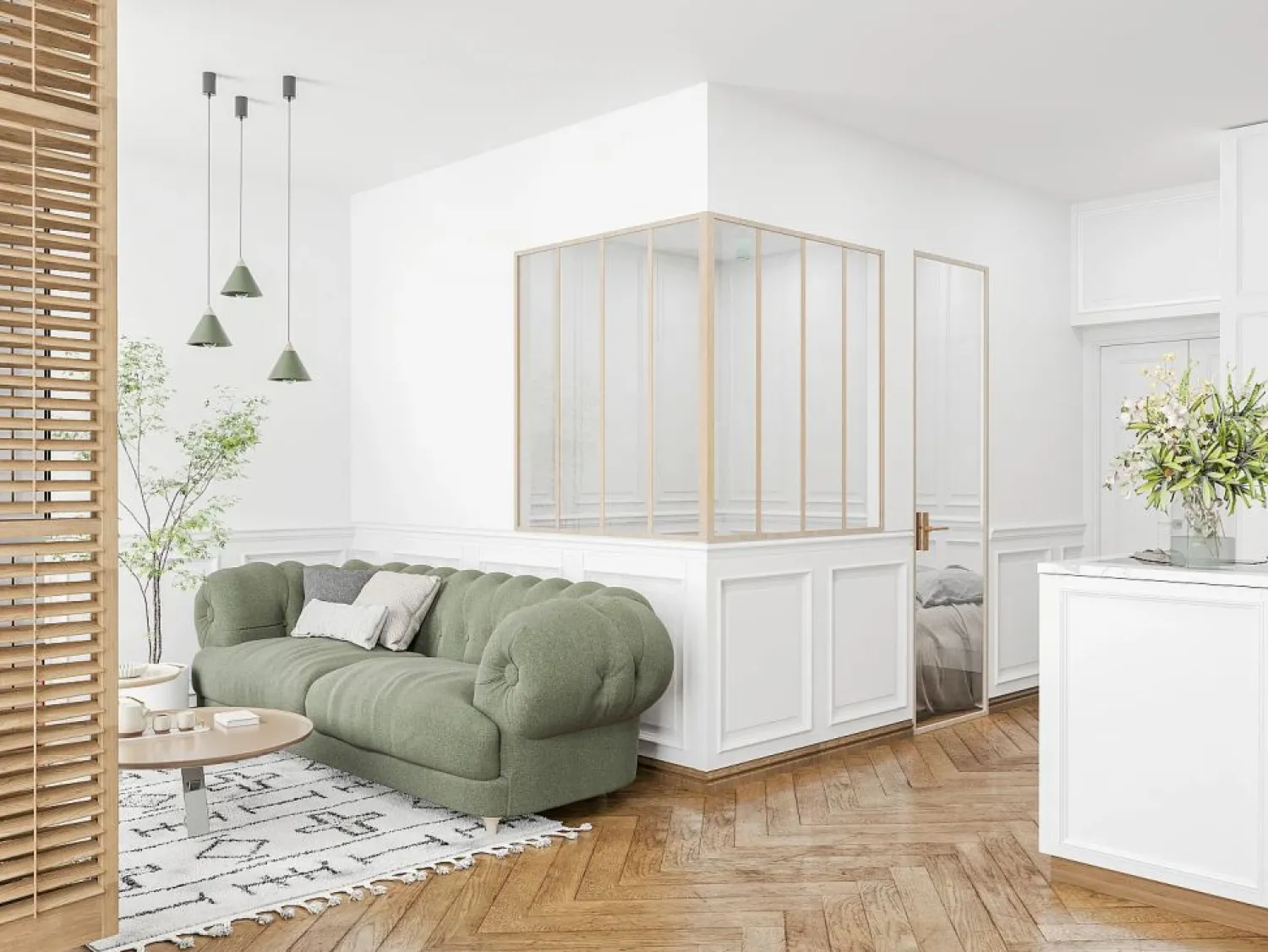 Best Vente-unique Poste de esquina taller de vidrio de aluminio termolacado 130 cm natural claro BAYVIEW Color natural claro