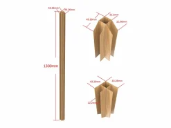 Best Vente-unique Poste de esquina taller de vidrio de aluminio termolacado 130 cm natural claro BAYVIEW Color natural claro