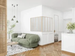 New Poste de esquina vidriería taller de aluminio termolacado 105 cm natural claro BAYVIEW Cristalera Interior