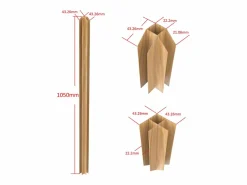 New Poste de esquina vidriería taller de aluminio termolacado 105 cm natural claro BAYVIEW Cristalera Interior