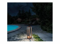 Poste para Jardín - Poste LED para Fijar al Suelo - Luz Nocturna Cálida 3000K 230V 15W 1590lm Azafrán - Corten