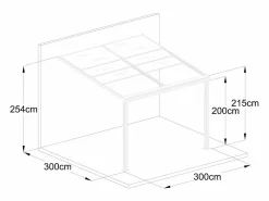 Sale EXPERTLAND Pérgola adosada con techo deslizante, 9 m², antracita IZEDA Gris antracita