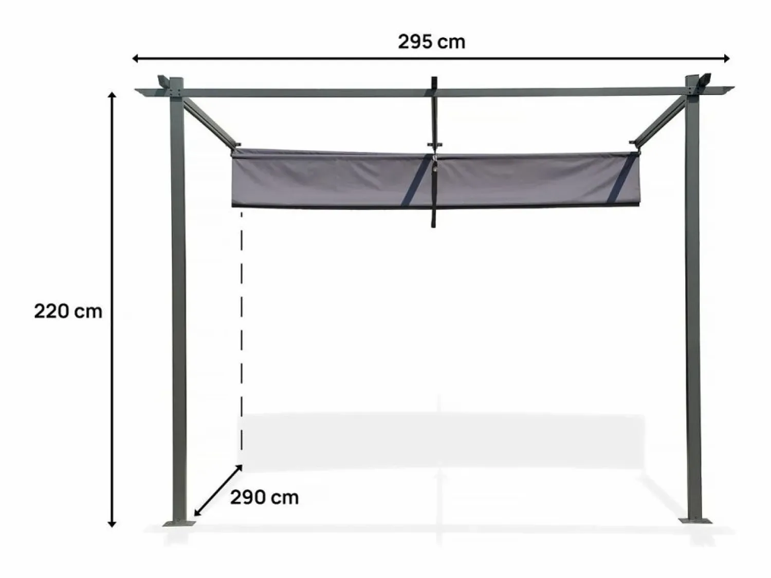 Clearance Habitat et jardin Pérgola adosada con techo retráctil - 3 x 3 m - Gris antracita