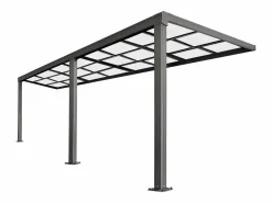 Best Pérgola adosada con techo corredizo - 18 m² - antracita - IZEDA Pérgola