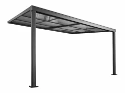 Best EXPERTLAND Pérgola adosada con techo deslizable, 12m², antracita IZEDA Gris antracita