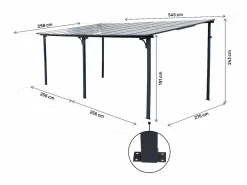 Sale Habitat et jardin Pérgola adosada "Marvin" - 5,5 x 3 m - 545 x 298 x 243 cm - oscuro Gris
