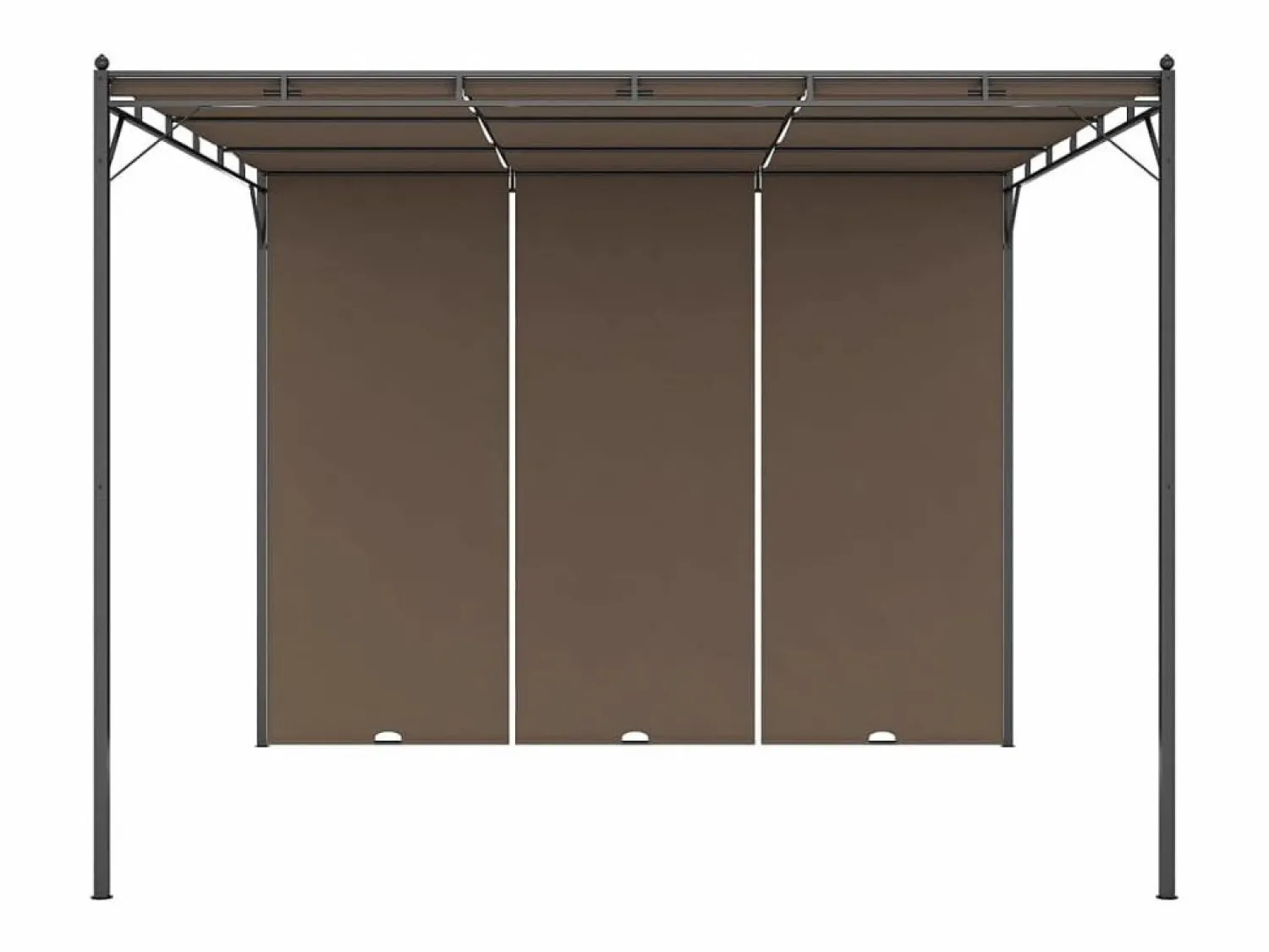 Online Pérgola Amapola techo corredizo + cortina lateral taupe 225x300x300 cm Cenador Y Quiosco