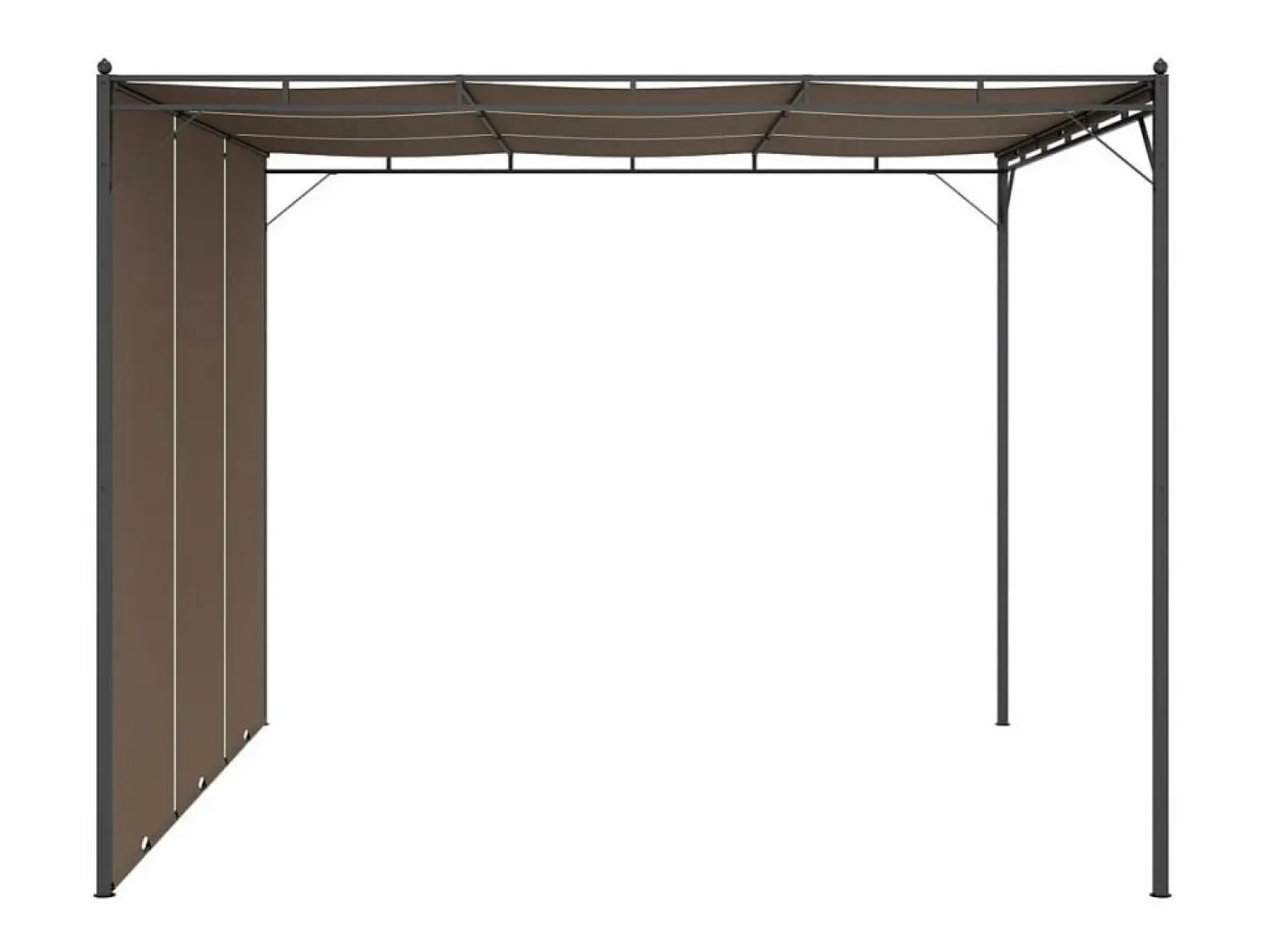 Online Pérgola Amapola techo corredizo + cortina lateral taupe 225x300x300 cm Cenador Y Quiosco