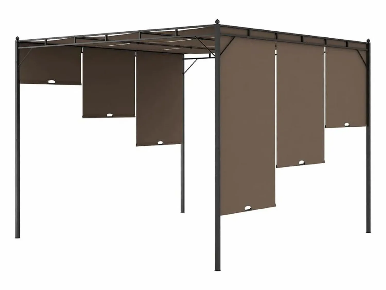 Online Pérgola Amapola techo corredizo + cortina lateral taupe 225x300x300 cm Cenador Y Quiosco