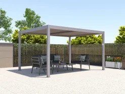 EXPERTLAND Pérgola aurtante eléctrica aluminio lamas orientables 12 m² AMADORA