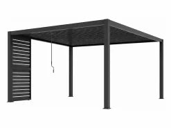 Clearance Pérgola bioclimática autoportante de aluminio 12m² con celosía - Antracita - ALMAFI Pérgola