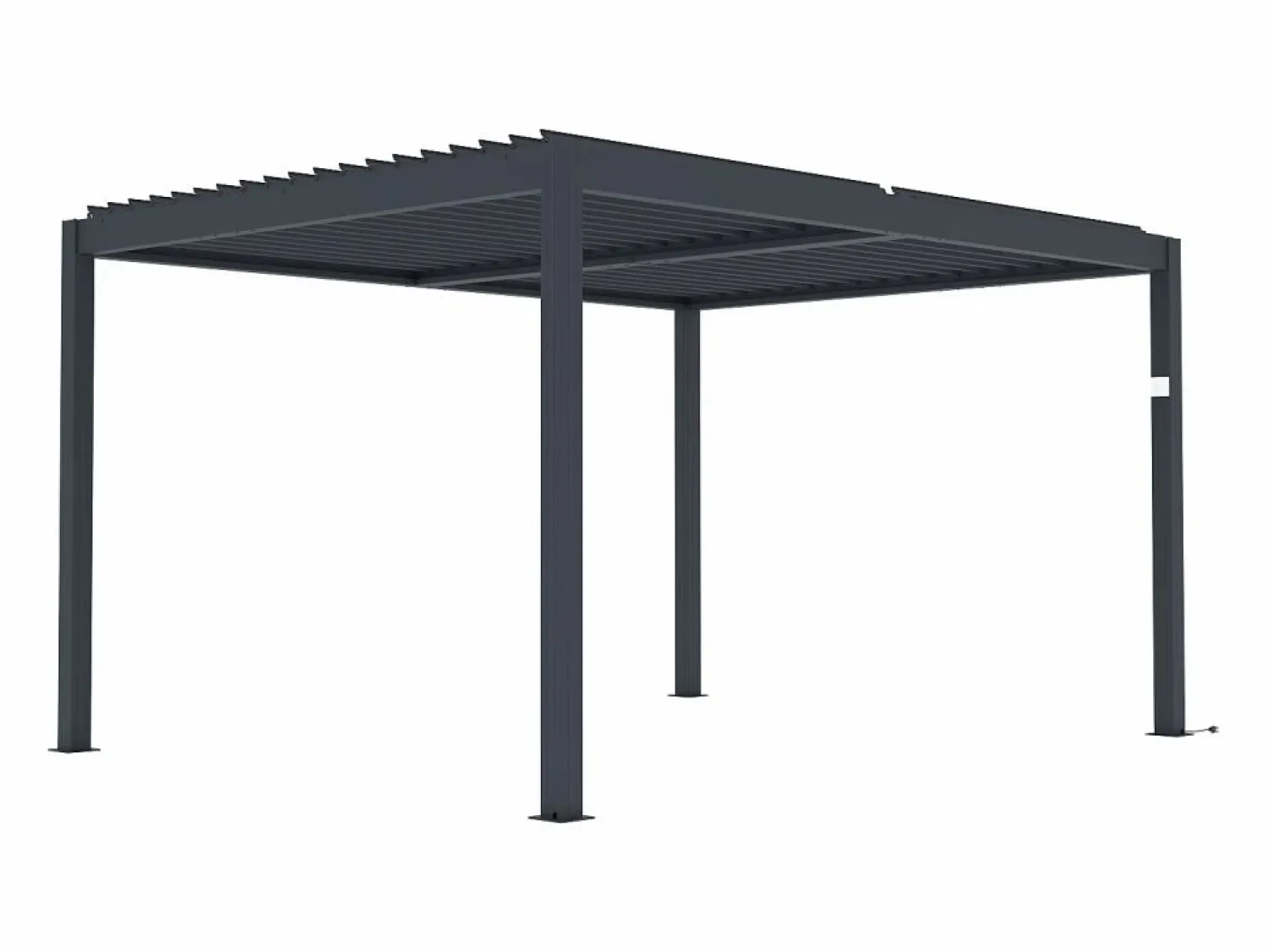 Best EXPERTLAND Pérgola bioclimática autoportante en aluminio 12 m² antracita con celosía - AMADORA Gris antracita