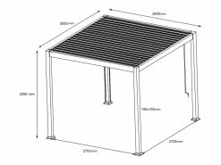 Sale EXPERTLAND Pérgola bioclimática autoportante con lamas orientables - 9 m² - antracita - AMALFI Gris antracita