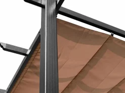 New Pérgola Bioclimática Autoportante 3x4 m – Techo de Tela Retráctil de Aluminio – Toldo Ajustable para Terraza, Resistente a UV e Impermeable para Jardín Gris