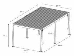 Pérgola bioclimática autoportante con lamas orientables - 15 m² - antracita - AMALFI Pérgola
