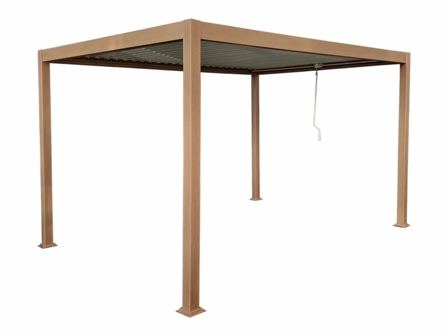 Clearance Pérgola bioclimática autoportante, lamas orientables - 12 m² - color natural - AMALFI Pérgola