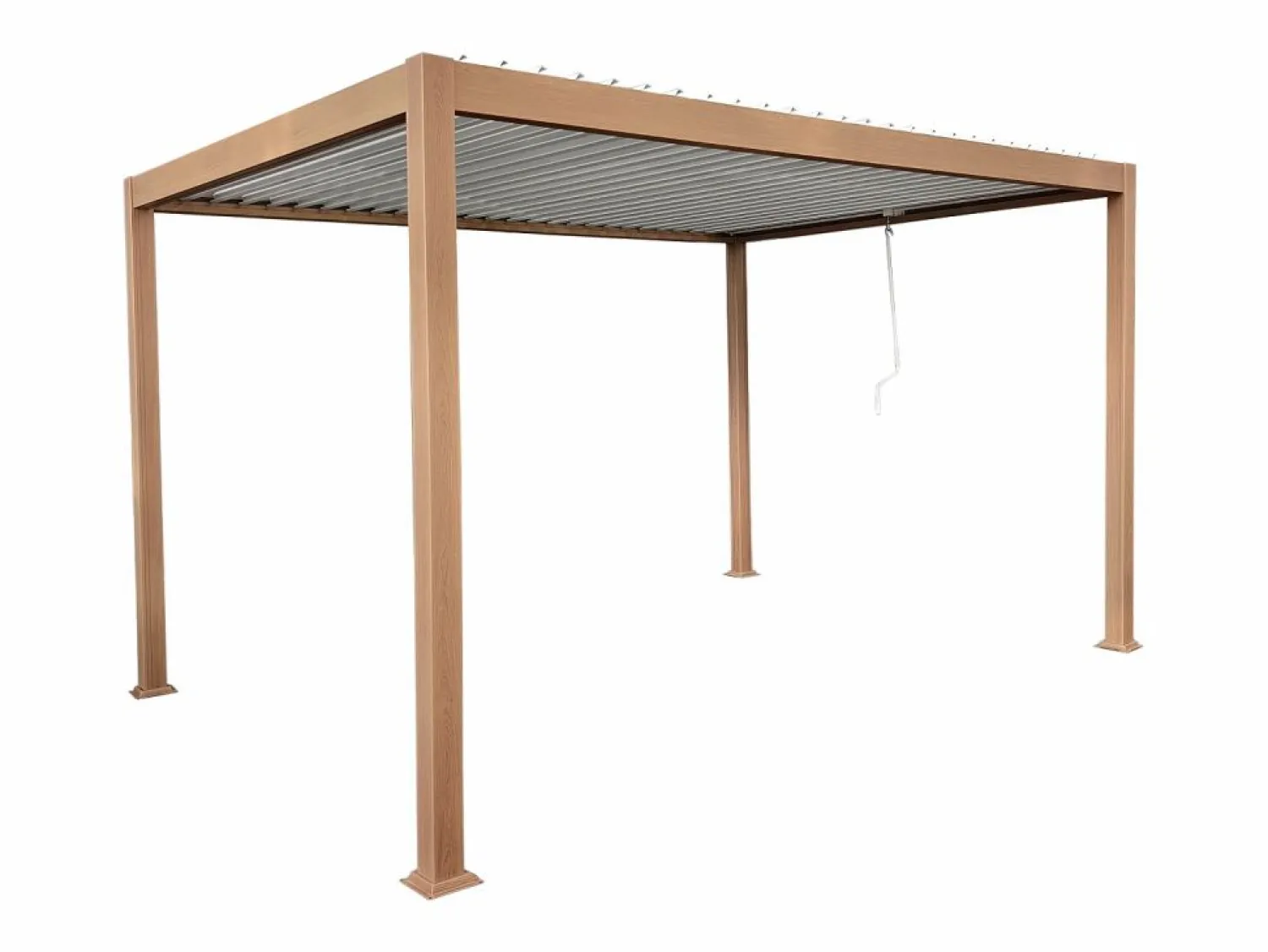 Clearance Pérgola bioclimática autoportante, lamas orientables - 12 m² - color natural - AMALFI Pérgola