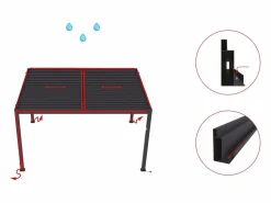 EXPERTLAND Pérgola bioclimática autoportante en aluminio 12 m² antracita con celosía - AMADORA