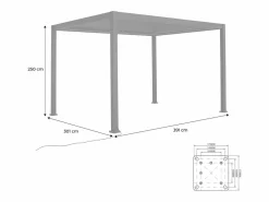 Clearance Pérgola bioclimática de aluminio con iluminación led 3x4m antracita Pérgola
