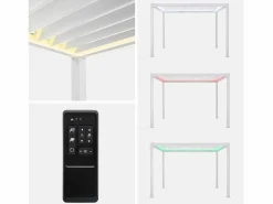 Sweeek Pérgola bioclimática de aluminio con iluminación led 3x4m