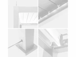 Sweeek Pérgola bioclimática de aluminio con iluminación led 3x4m