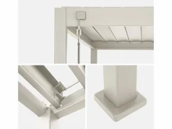 New Sweeek Pérgola bioclimática de aluminio 3x4m + 1 persiana 1m+ 1 persiana 1.3m Beige