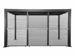 Sweeek Pérgola bioclimática de aluminio y acero 3x4m + 3 persianas de 1.3m