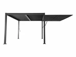 Sweeek Pérgola bioclimática de aluminio y acero 3x4m + toldo 4m antracita