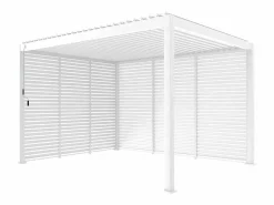 Sweeek Pérgola bioclimática de aluminio 3x4m + 3 persianas de 1m