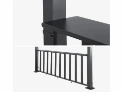 Sweeek Pérgola bioclimática de aluminio y acero 3x4m + barra 3m antracita