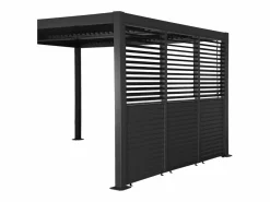 Sweeek Pérgola bioclimática de aluminio y acero 3x4m + 3 persianas de 1m con