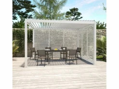 Online Sweeek Pérgola bioclimática de aluminio 3x4m + 3 persianas de 130cm Blanco