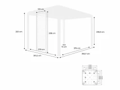 Online Sweeek Pérgola bioclimática de aluminio 3x4m + 3 persianas de 130cm Blanco