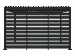 Outlet Sweeek Pérgola bioclimática de aluminio 3x4m + 3 persianas de 130cm antracita Negro