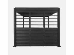 Sweeek Pérgola bioclimática de aluminio 3x4m + 3 persianas 1m lamas