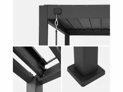 Sweeek Pérgola bioclimática de aluminio 3x4m + 3 persianas 1m lamas
