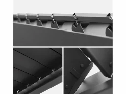 Sweeek Pérgola bioclimática de aluminio 3x4m + persianas verticales de 1m y Gris