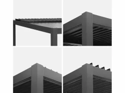 Outlet Pérgola bioclimática de aluminio y acero 3x4m + toldo 3m antracita Pérgola