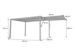 Outlet Pérgola bioclimática de aluminio y acero 3x4m + toldo 3m antracita Pérgola