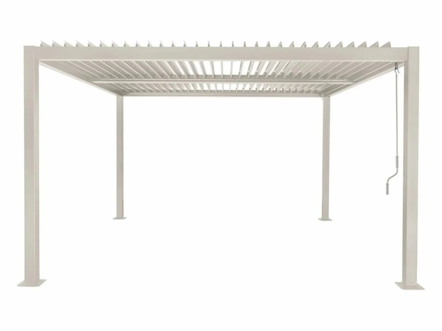 Sweeek Pérgola bioclimática de aluminio y acero con lamas orientables, Beige